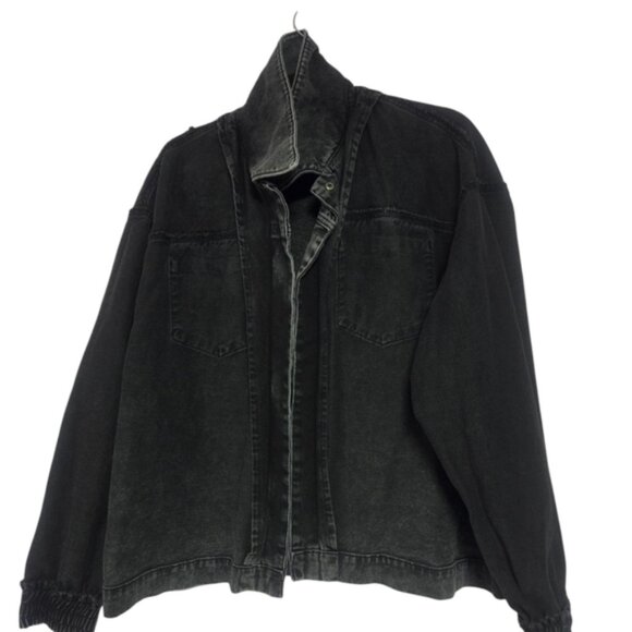 ba&sh Black Jean Jacket with Waist Tie - Picture 5 of 12